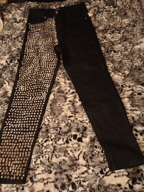 NWT Black Skinny Jeans with Spike Studs Embellishment Women's